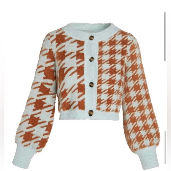 For Love and Lemons Cher cardigan and skirt set-Blue - Picture 6 of 7